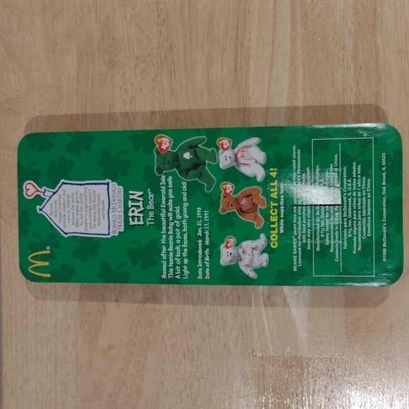 Erin the Irish Bear Mini Beanie Baby - Picture 2 of 2
